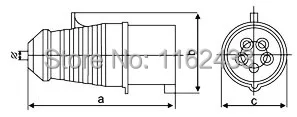 16A 3P N E 5 pin 220-380 V/240-415 V IP44 015 трехфазный промышленный штекер