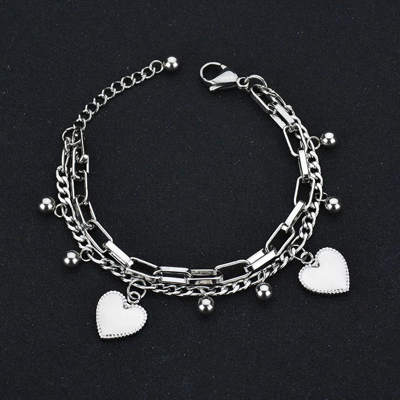 Новинка 2017 модный двухцветный женский браслет из нержавеющей стали в форме