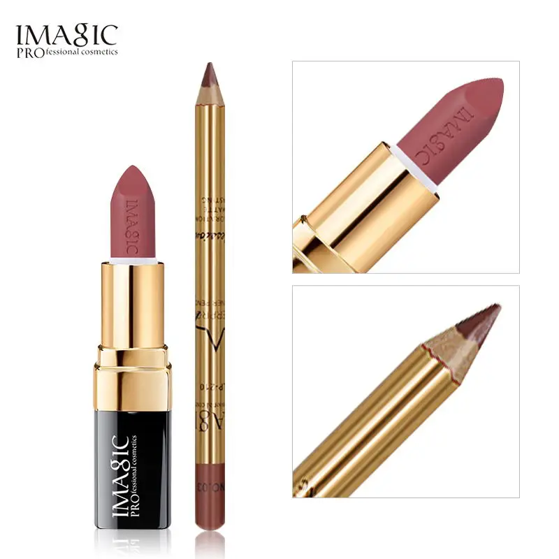 Бренд IMAGIC набор для макияжа губная помада и карандаш губ косметика комбинация