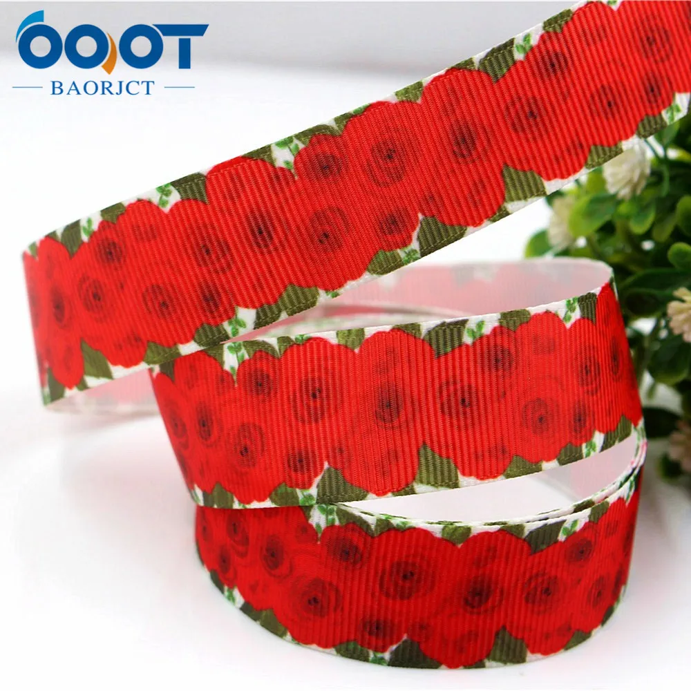 OOOT BAORJCT 175234 22 мм 10 ярд ленты с цветами Термальность печатным рисунком grosgrain