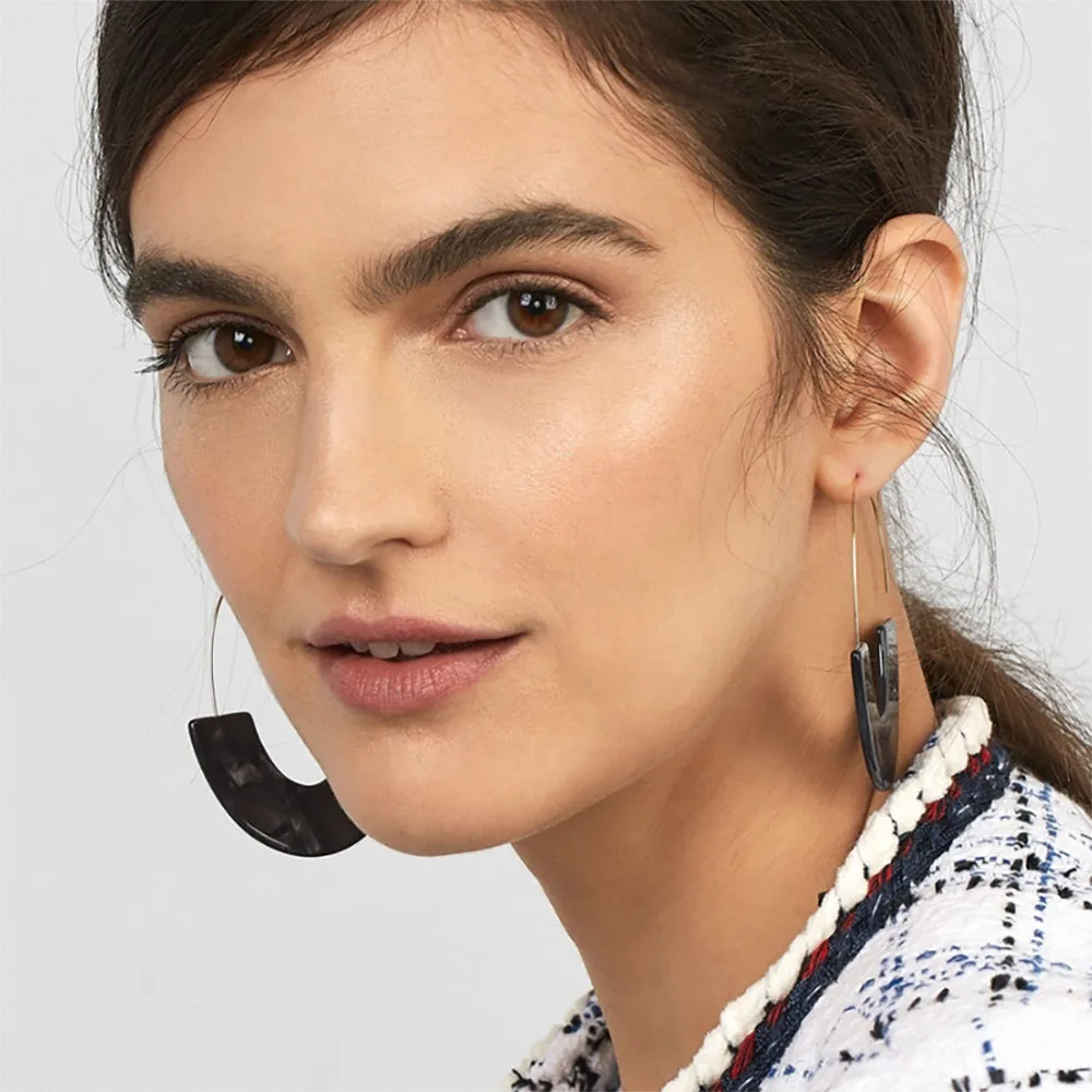 Женские серьги подвески FAMSHIN Boho разноцветные акриловые с леопардовым принтом из