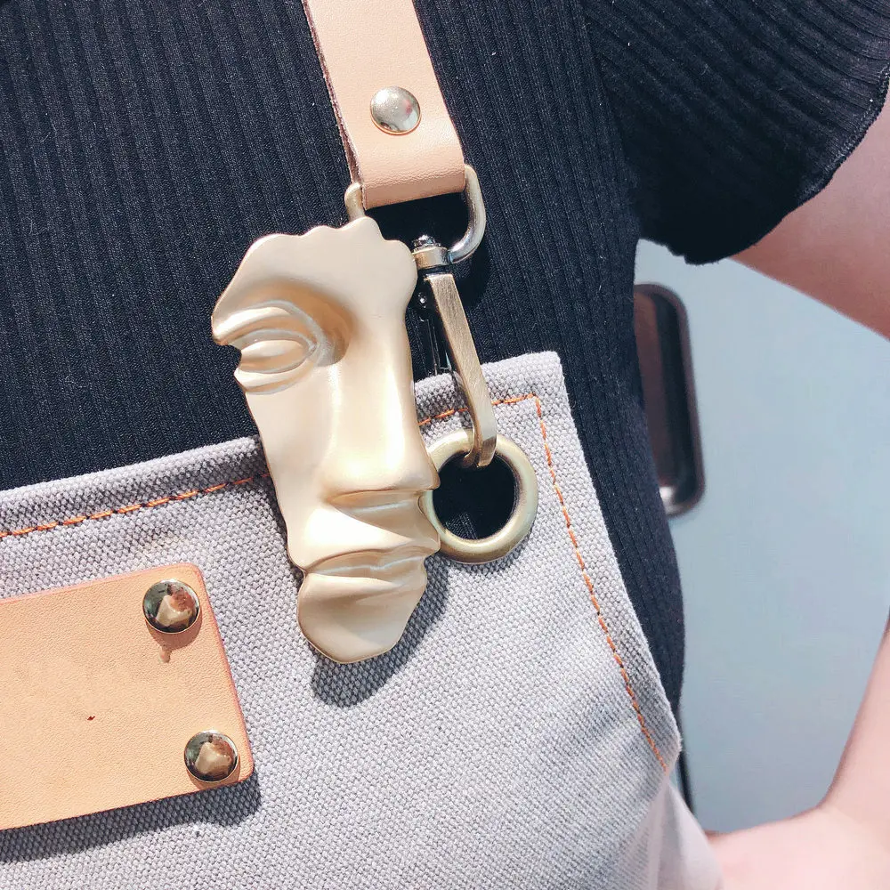 Женская Винтажная брошь с абстрактным лицом золотистая на булавке для ошейника