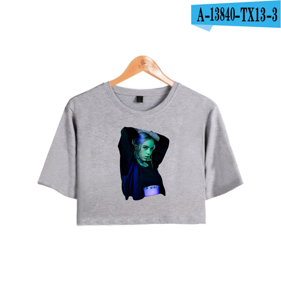 Pride Billie Eilish модный топ с принтом, популярные повседневные летние женские футболки с коротким рукавом и круглым вырезом - Цвет: gray