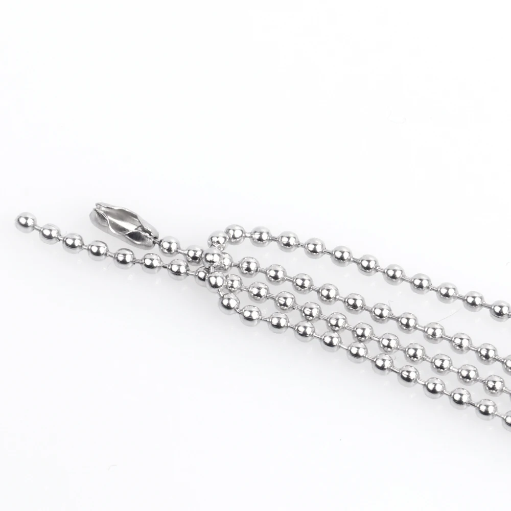 10 Pcs Stainless Steel Ball Bead Link Chains 60cm Length 1.6mm Silver Metal for DIY Making Jewelry Necklace Accessories | Украшения и