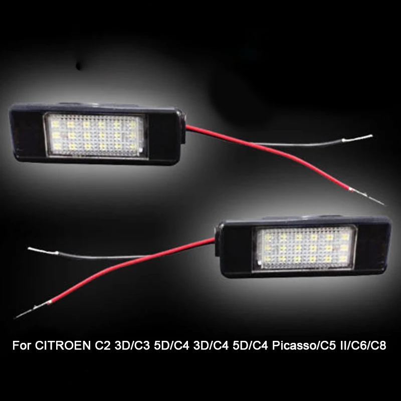 Авто Замена задний номерной знак светильник для Citroen C2 3D/C3 5D/C4 3D/C4 5D/C5 4D/C5 5D/C6 4D/C8 4D без ошибки номерной знак лампа