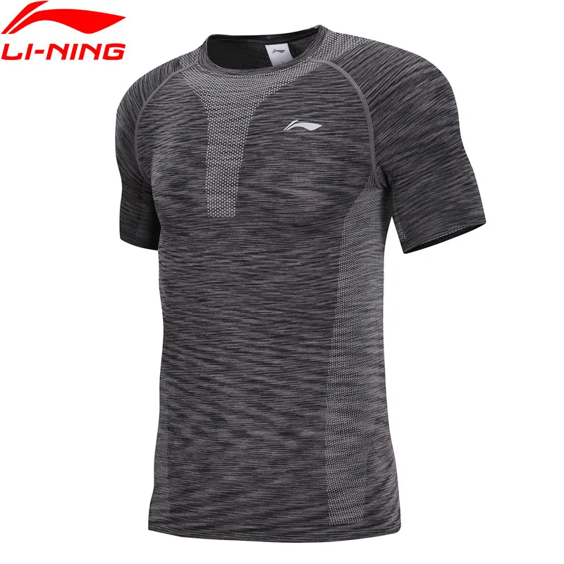 Мужская футболка для бега Li-Ning дышащая облегающая удобные спортивные топы с