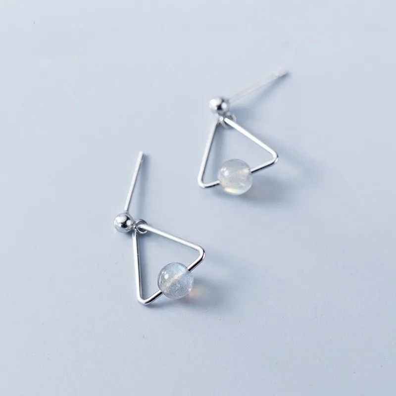 Аутентичные настоящие серьги из серебра 100% бриллиантов с натуральным лунным