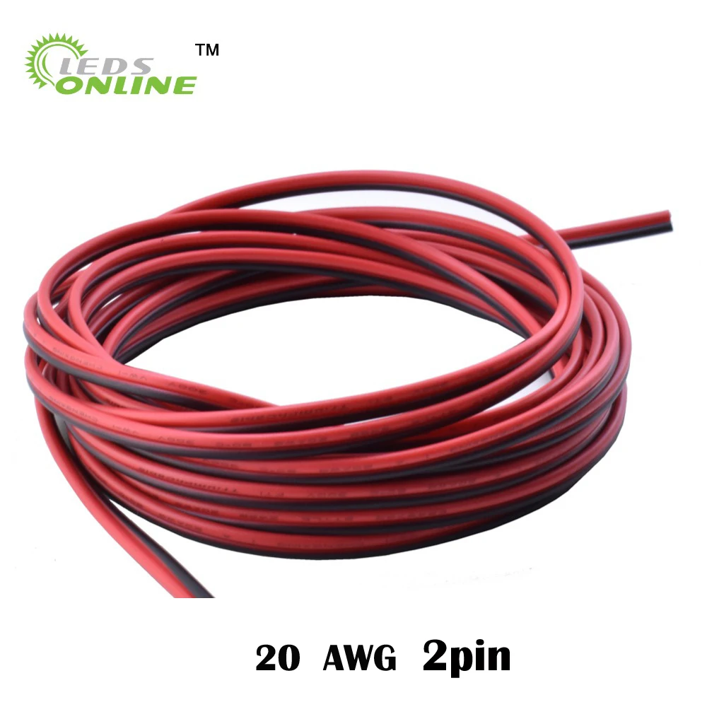 10 м 20 м 30 м 2pin 20 AWG UL2468 2*0,5 мм Удлинительный кабель используется для 12 В 24 В Светодиодная лента шнур подключения электрического провода