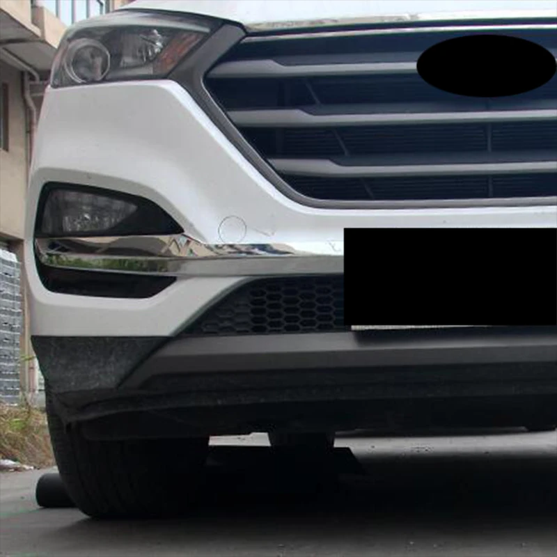 Для Аксессуары Hyundai Tucson 2015 2016 2017 2018 ABS Chrome переднего бампера Защита Уголок полоска