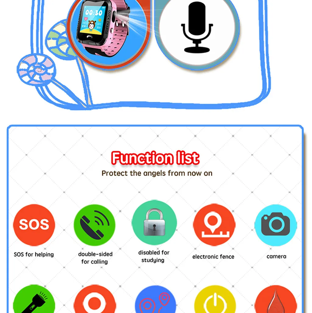 Детский smart watch анти-потерянный GPS трекер SOS позиционирования отслеживание