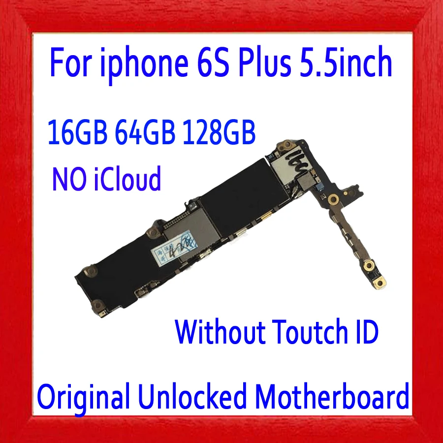 Полностью разблокированная для iphone 6s plus материнская плата с/без Touch ID, Оригинальная для iphone 6s plus материнская плата, 16 Гб 64G 128G