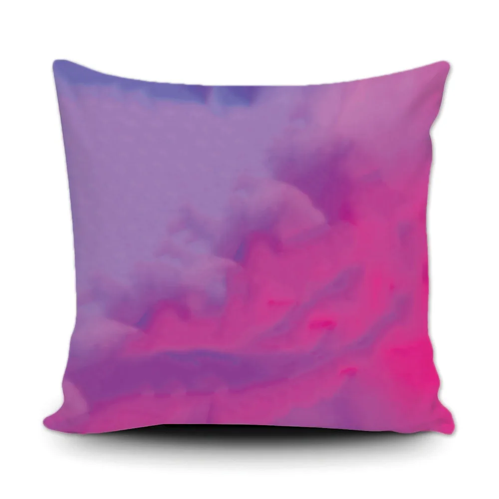Двусторонняя декоративная подушка с принтом градиентный цвет наволочка