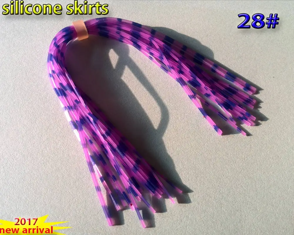 2017 Рыбалка силиконовый юбки tab полоски Итого 15 пряди/лот длина 13 см приманки