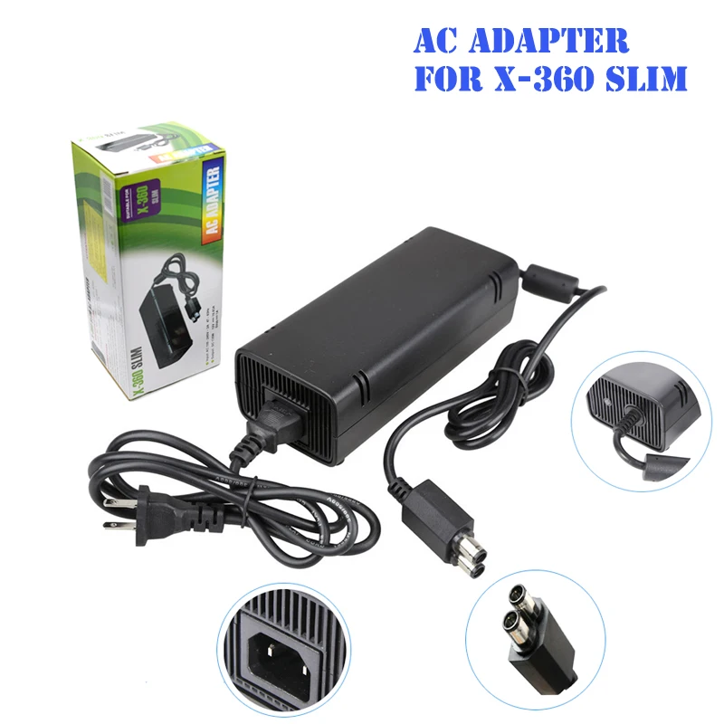 Адаптер переменного тока Питание Зарядное устройство шнур для Xbox 360 Slim блок