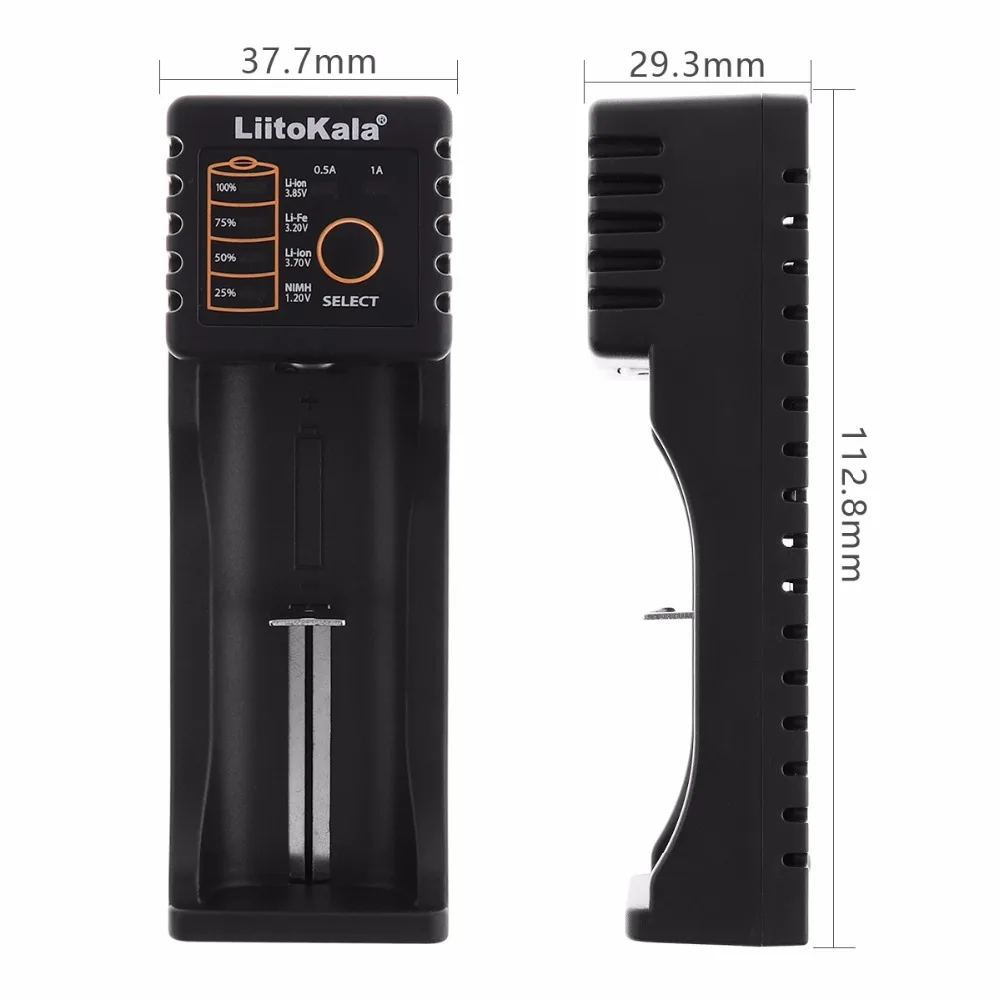 Liitokala 3,7 VLii100 26650 50A 5000 mAh литий-ионная аккумуляторная+ Портативная Батарейная коробка+ один слот USB смарт-зарядное устройство