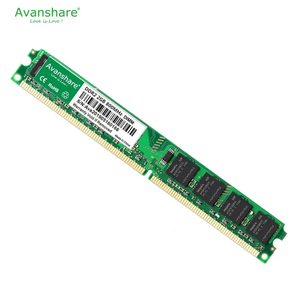 Avanshare 4 Гб(2 шт. X2GB) DDR2 2 Гб оперативной памяти 800 МГц PC2-6400U 240Pin 1,8 V CL6 память для настольного компьютера