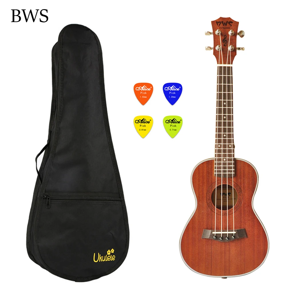 

BWS 23 inch Ukelele Hawaii guitar 4 string Wooden for Ukulele Concert with Bag sets Mini Guitar Ukulele Electric UK2322A