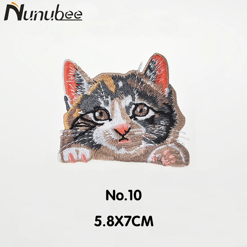 Nunubee 1 предмет высокое качество вышивка кошка патч для одежды аппликация наклейки