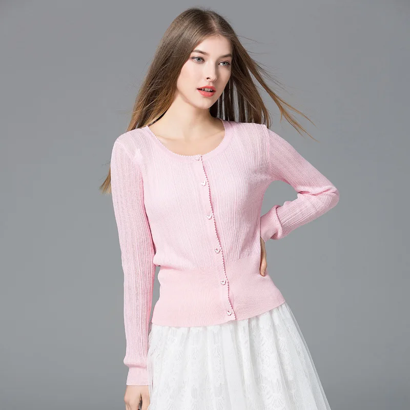 

Women Sweaters And Nylon Hot Sale Real Blusas De Inverno Feminina 2018 Autumn Dress Pure Ice Thin Sweater Knitted And Cardigan