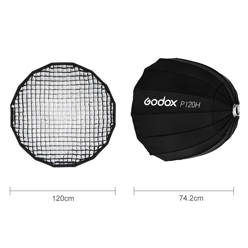 Godox портативный P120H 120 см параболическая ячеистая сетка Bowens крепление софтбокс