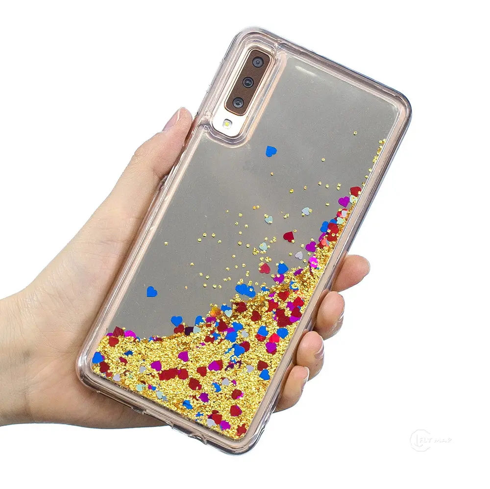 Зеркальный чехол со звездой для SAMSUNG Galaxy A7 2018 жидкий зыбучий песок телефона a72018 7A