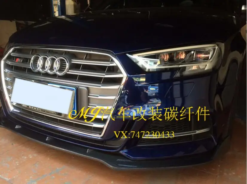 JIOYNG спойлер переднего бампера из углеродного волокна для Audi A3 S3 RS3 Sline