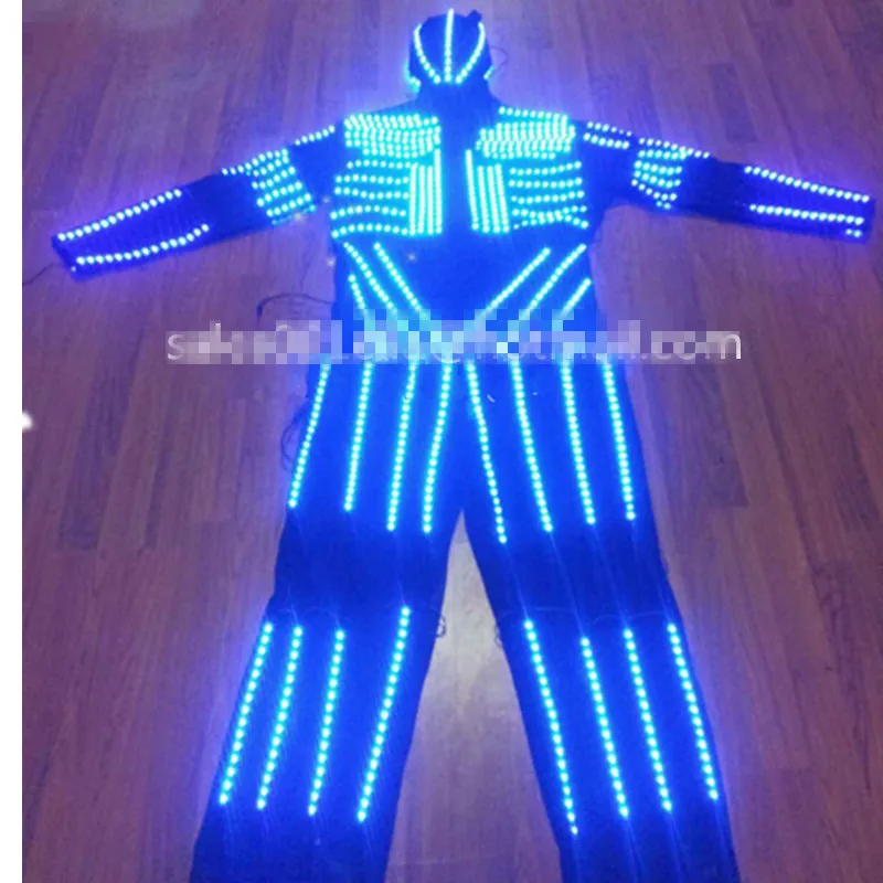Светодиодный костюм светящийся робот со светодиодным шлемом для мужчин Одежда