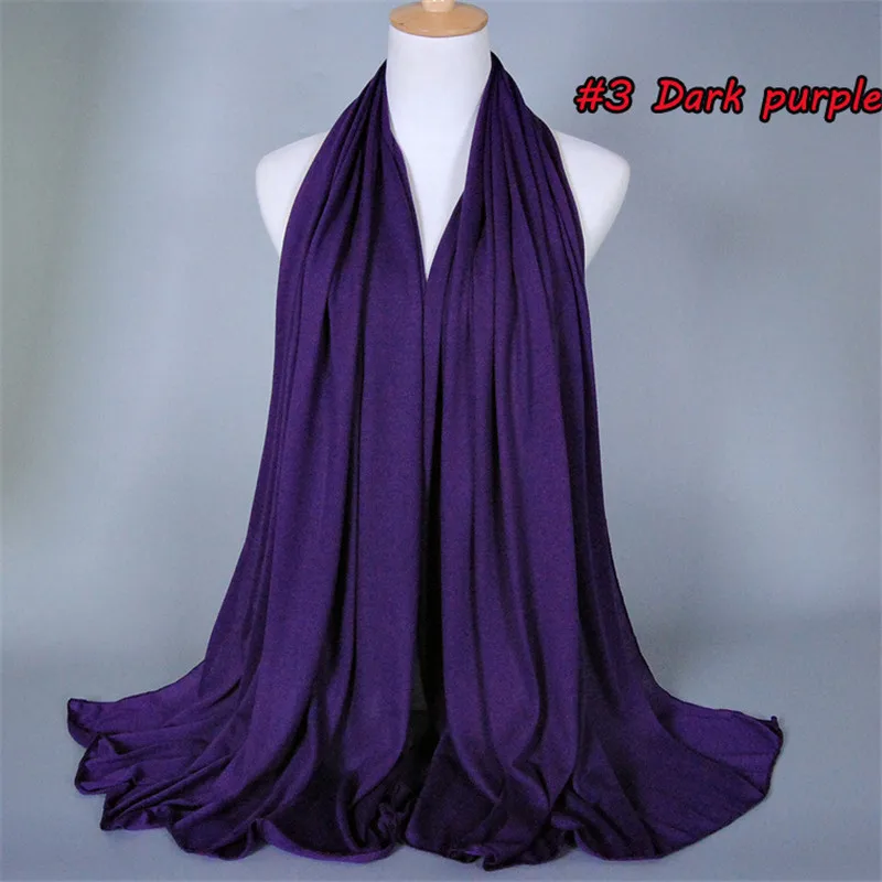 Новинка 2019 женские мусульманские платки однотонный модальный тюрбан-Джерси шарф