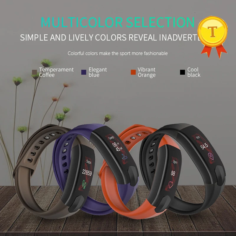 Новинка 2018 Модные Смарт часы браслет с цветным экраном пульсометром спортивный