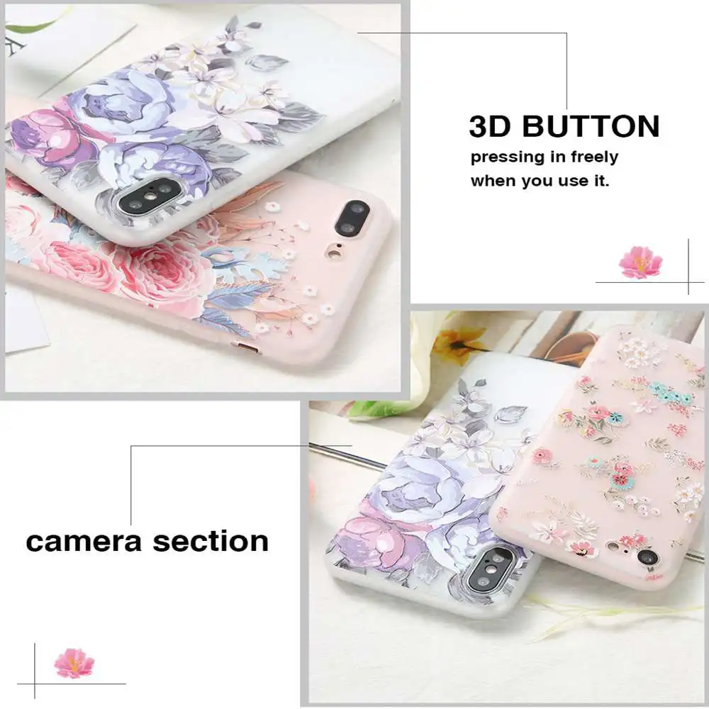 Чехол KISSCASE Flower для iPhone 7 6 6s 8 Plus X XS MAX XR противоударный чехол телефона 6S задняя