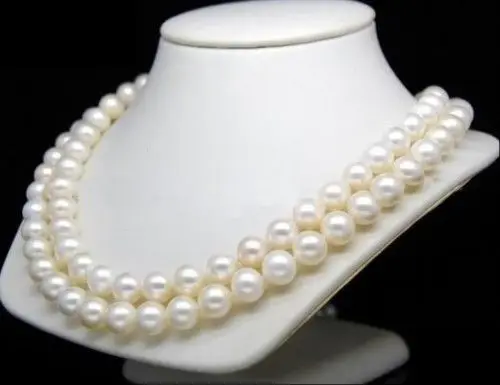 

Beautiful Genuine 8mm White SHELL Pearls Necklace 32"