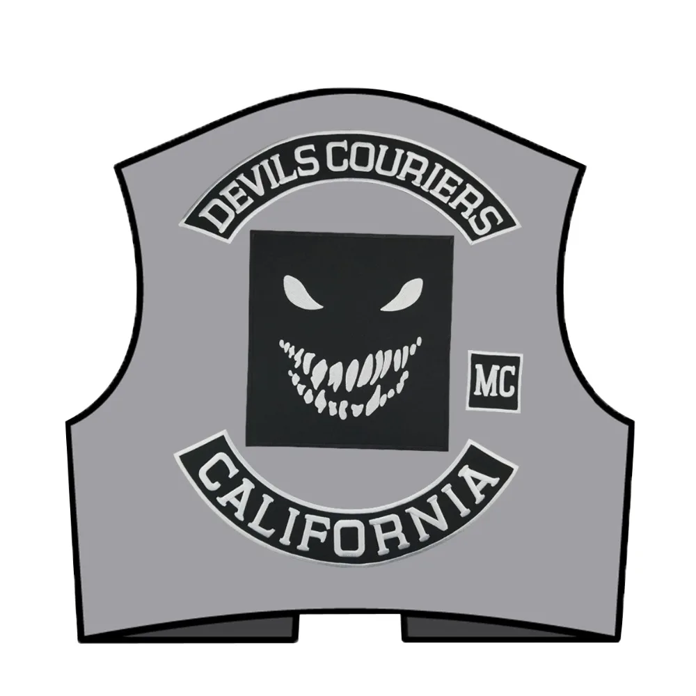Курьерская куртка Devils California с вышивкой MC термоклейкая нашивка на спине куртки