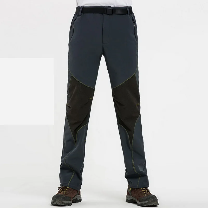 Men Dark Gray NUONEKO Новые мужские и женские флисовые софтшелл походные брюки зимние уличные спортивные брюки треккинговые лыжные водонепроницаемые брюки PM18 - Цвет: Men Dark Gray