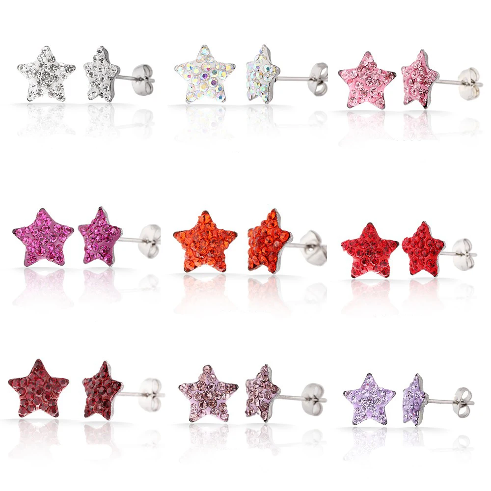 Новые модные корейские ювелирные изделия 9 цветов криатальная звезда новые милые