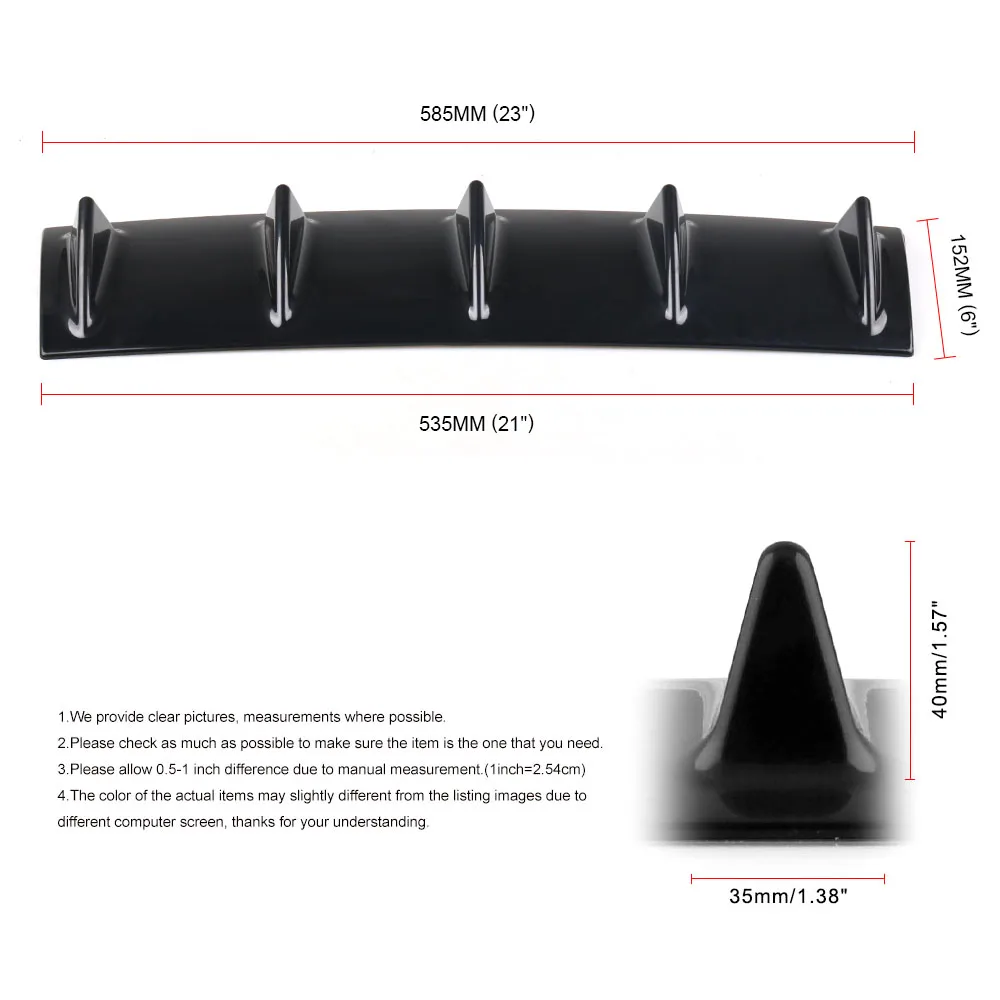 Универсальный автомобильный бампер ABS диффузор для нижнего и заднего бампера