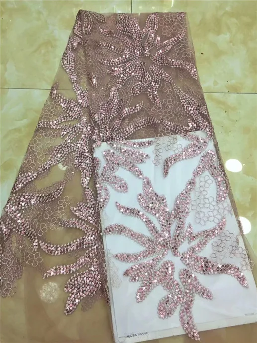 Latest african net lace fabric high quality tulle with Sequins Nigerian French latest 2018 red green | Дом и сад