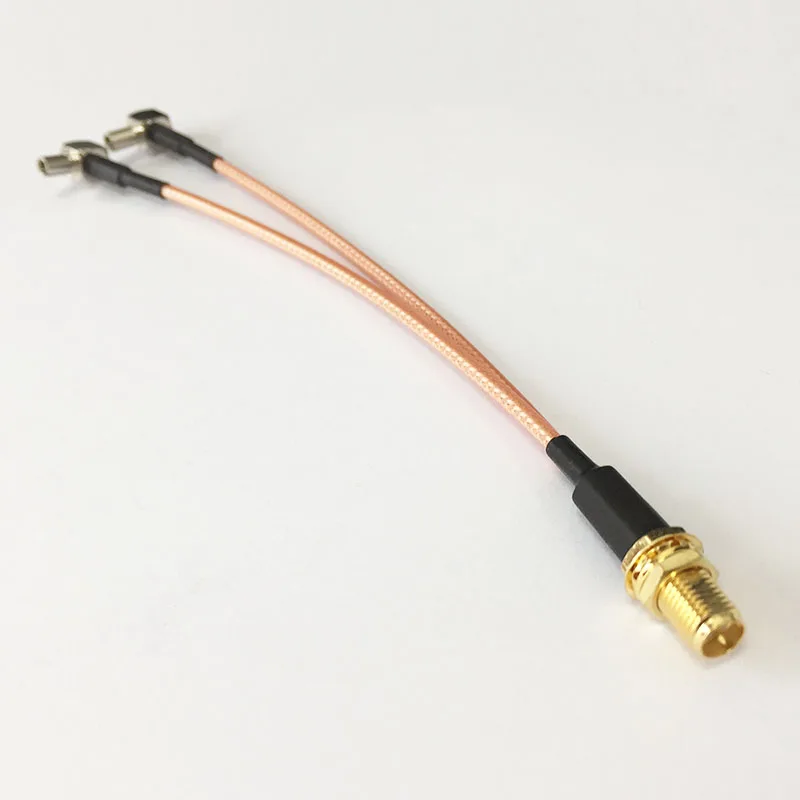 Новый RP SMA женский 2X TS9 правый угол разъем адаптера Y типа комбайнер кабель гибкий