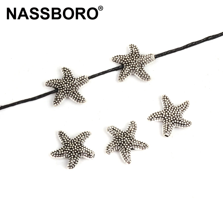 

Тибетские серебряные металлические бусины в форме морской звезды, шарм, бусины-разделители россыпью для изготовления ювелирных изделий, браслетов, рукоделия, аксессуары для рукоделия