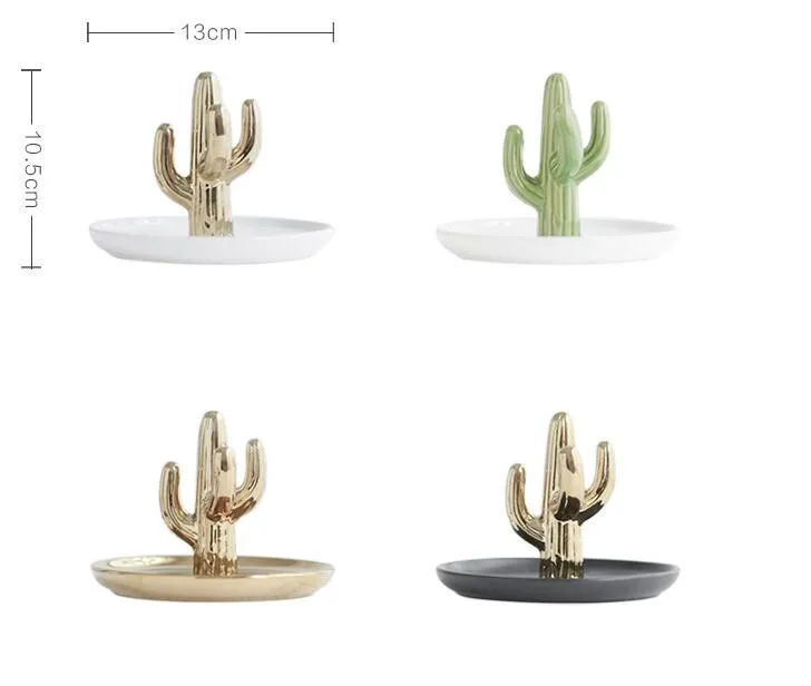 Нордический кактус ювелирные изделия пластины керамические кольца стойки