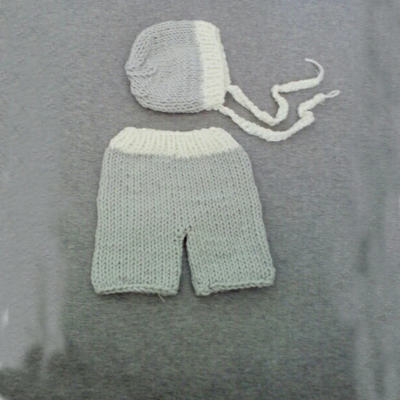 Baby Photography Props Photo Shoot Hat For Newborn Costume Outfit Clothes Infant Girls Boys Pant Crochet Knit Clothing | Детская одежда