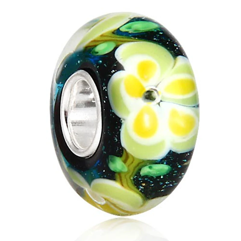 Sambaah ручной работы европейские серебряные биты из муранского стекла с