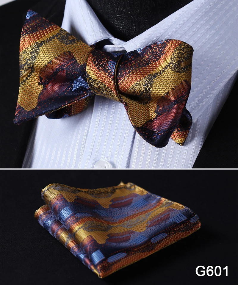 Цветочные Пейсли в полоску шелковые жаккардовые тканые мужские бабочки с