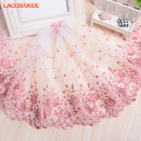 14yards 25cm mesh embroidery lace fabric handmade diy garment needlework sewing fabric clothing accessories curtain material 781