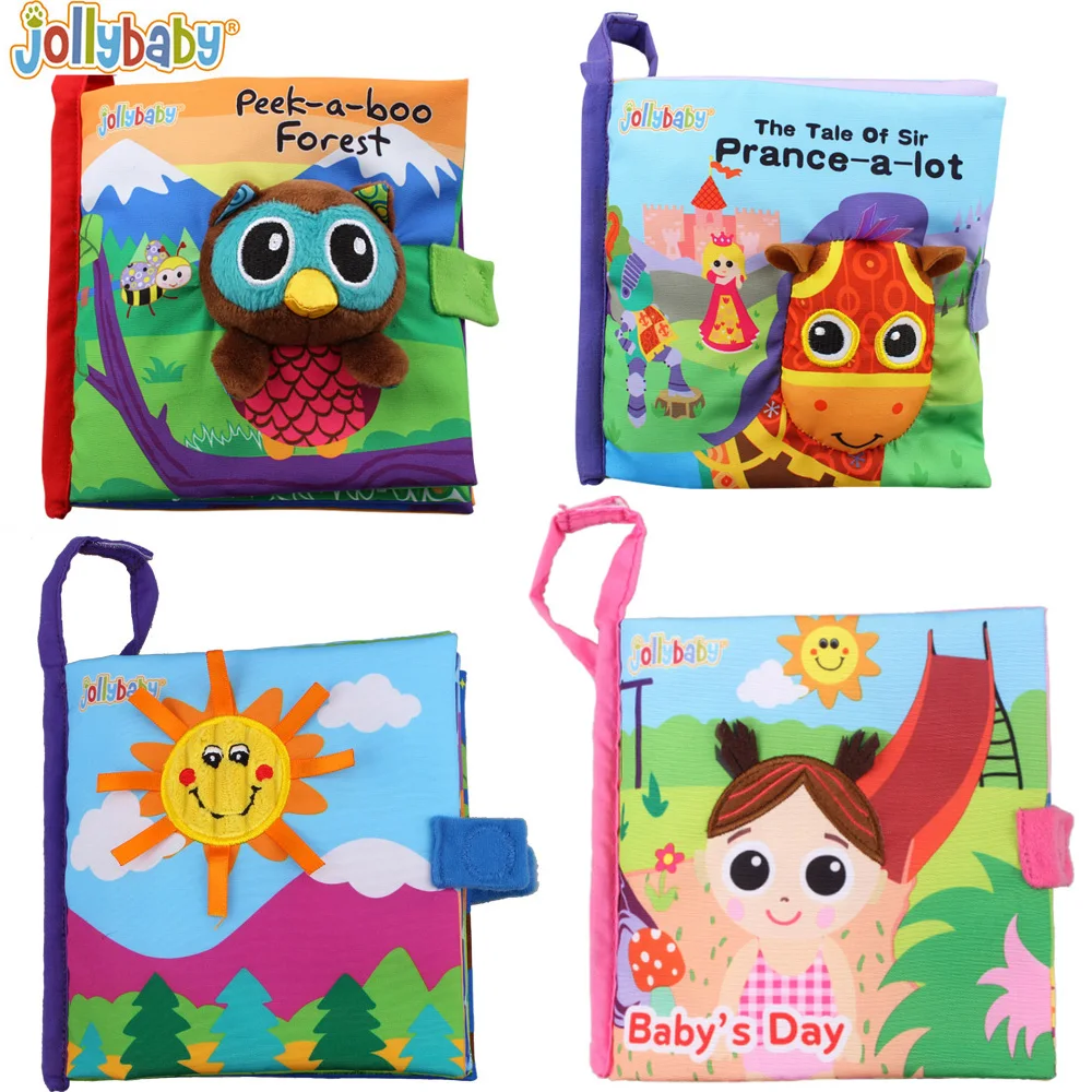 Тканевые книги Jollybaby в виде совы и лошади обучающая игрушка для детей на
