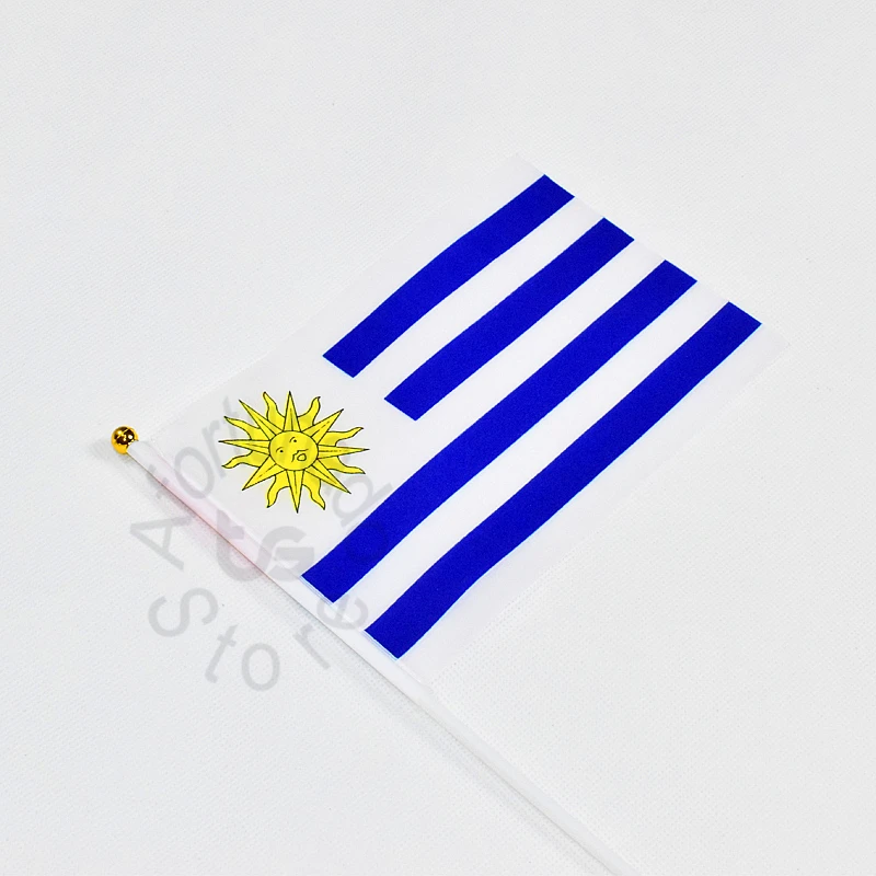 

Uruguay 14*21cm 10pieces flag Banner Hand waving Flag National Flag for meet,Parade,party.Hanging,decoration