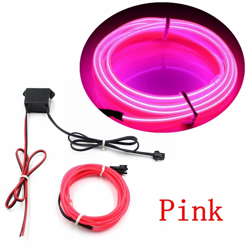 Pink 1/2/3/5/10 м EL провода с DC12V контроллер неоновый светильник светодиодный строка светильник гибкий с пересекающимися мигающими звездами светящаяся веревка провода Светодиодные ленты - Испускаемый цвет: Pink