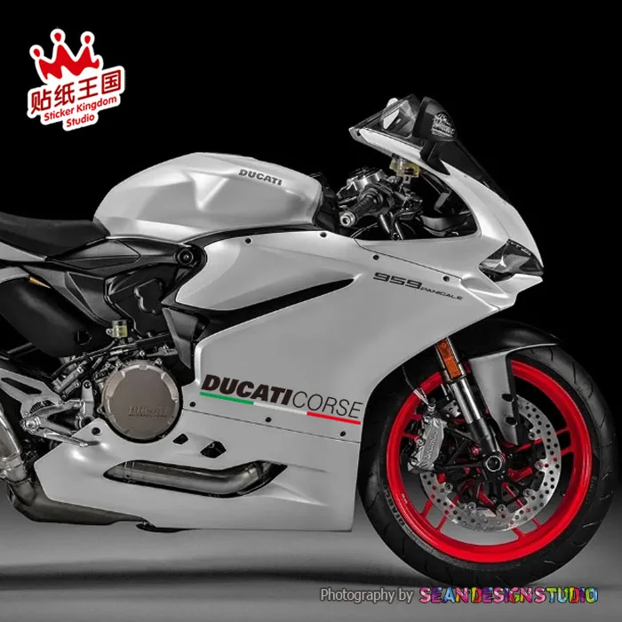 

1 pair For 848 899 959 1098 1198 1199 1299 V4 V2 Panigale Cast Fairing Motorcycle Decal Reflective Waterproof Sticker 21
