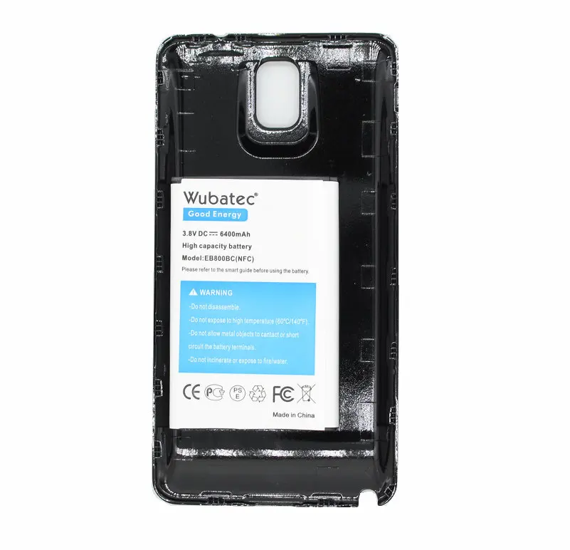 Wubatec 3 шт. Note NFC Расширенный аккумулятор 6400 мАч для Samsung Galaxy Note3 N9000 N9002 N9005 N9006 N900A N900V