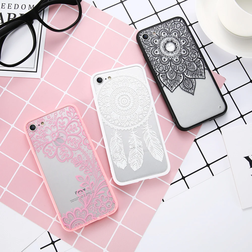 Чехлы KISSCASE для iPhone 6 s 7 8 Plus 5 5S SE роскошный кружевной чехол из ТПУ с цветами S