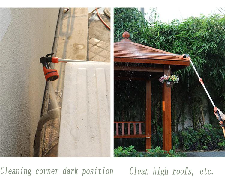 Telescopic Long Pole Washer Water Gun Spray Durable Powerful High Pressure Power Water Gun Car Wash Jet Watering Kit
